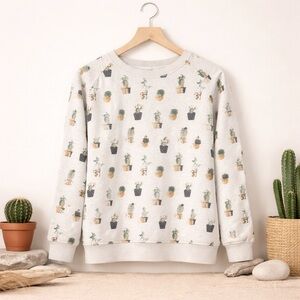 SM Wardrobe Cactus Print Sweatshirt